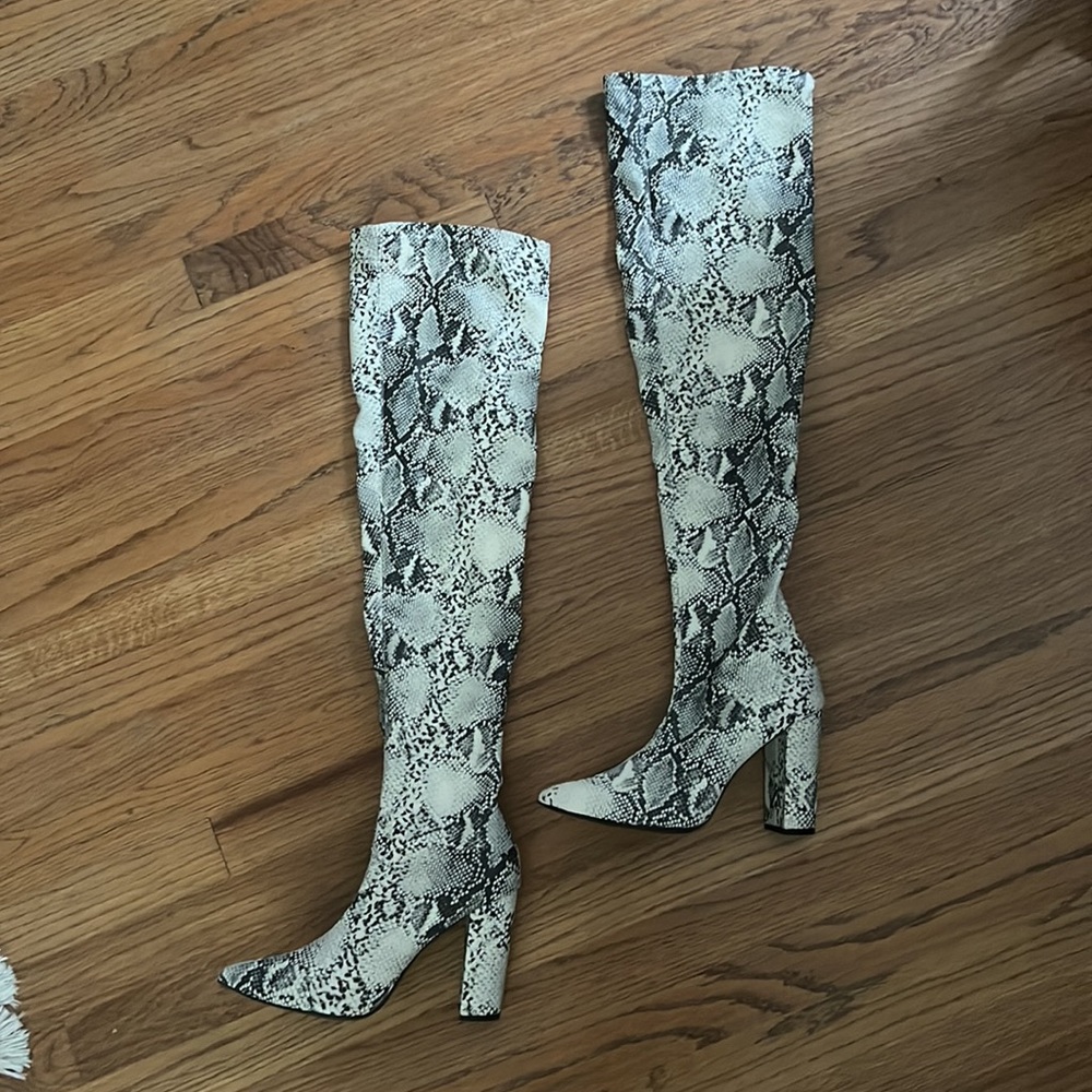 Over the Knee Snake Skin Boots